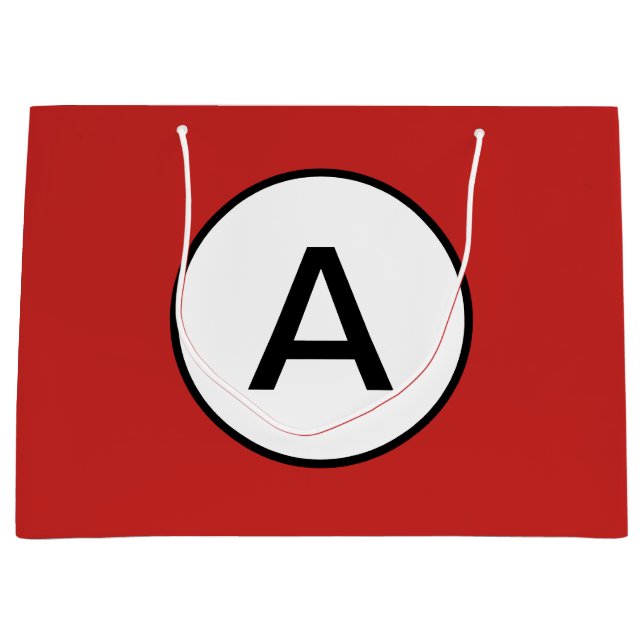 ROTE GIFT BAG CUSTOM CUSTOM CUSTOM INITIAL GROßE GESCHENKTÜTE (Vorderseite)