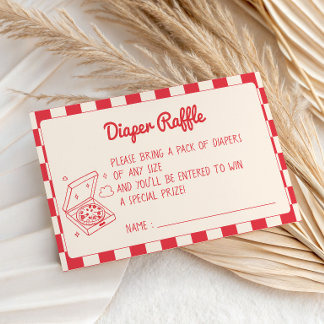 Rote Gingham-Baby-Party-Windel-Verlosung Begleitkarte
