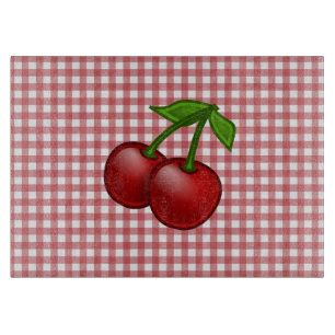 Rote Gingham-Kirsche Schneidebrett