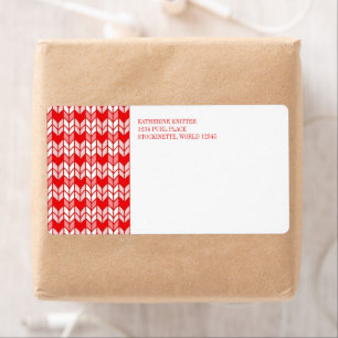 ROTE GINGHAM STRICK- VERSANDADRESSEN-Etiketten