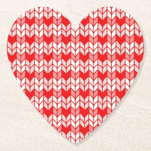 ROTE GINGHAM STRICKWARE Herz Papieruntersetzer Untersetzer