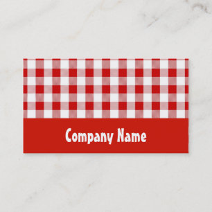 Rote Gingham-Visitenkarte Visitenkarte