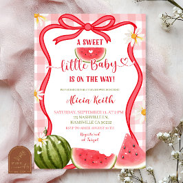 Rote Gingham-Wassermelone-Bogen-Sommer-Baby-Party- Einladung