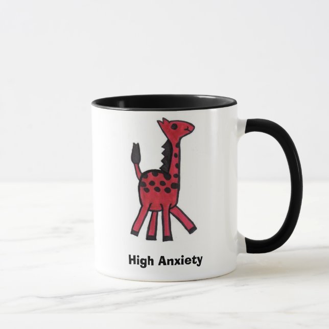 Rote Giraffen-"hohe Angst-" Tasse (Rechts)
