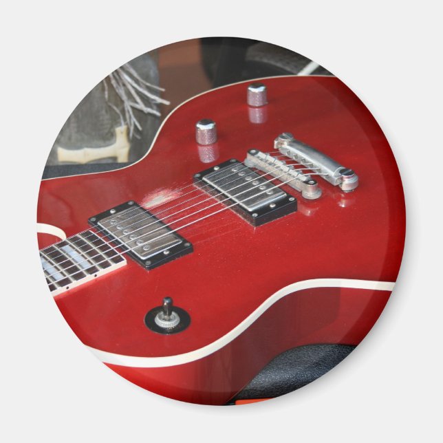 Rote Gitarre auf Lager Magnet (Vorne)