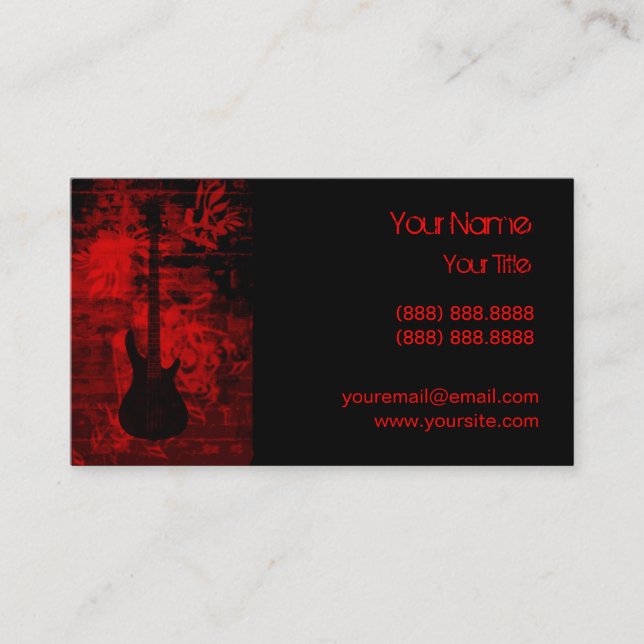 Rote Gitarre Visitenkarte (Vorderseite)