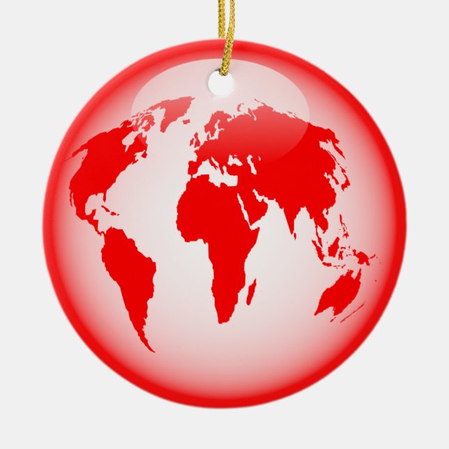 Rote glatte Kugel Keramik Ornament (Vorne)