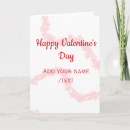 Rote Glitterlinien frohen Valentinstag Spirale Nam Karte