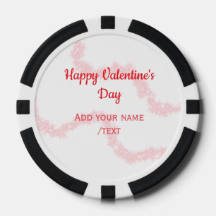 Rote Glitterlinien frohen Valentinstag Spirale Nam Pokerchips