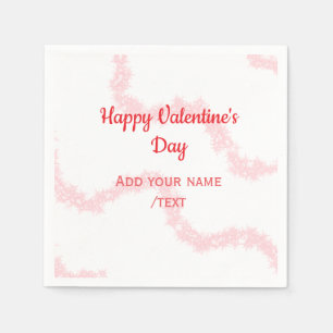 Rote Glitterlinien frohen Valentinstag Spirale Nam Serviette