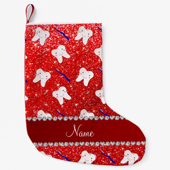 Rote Glitterneonbürsten und -zahn des Kleiner Weihnachtsstrumpf (Vorderseite)