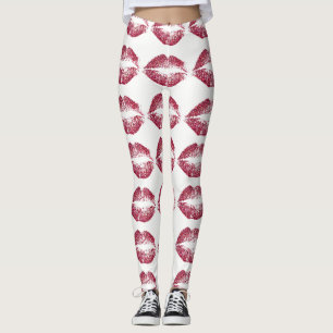Rote Glitzer Lippen #2 Leggings