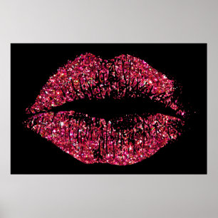 Rote Glitzer Lippen #2 Poster