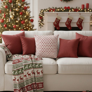 Rote Glitzersterne Kissen