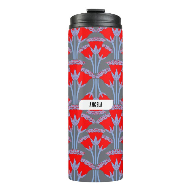 Rote Glockenblume Personalisierter Thermobecher Thermosbecher (Vorderseite)