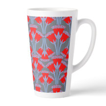 Rote Glockenblumen-Latte-Mug | One Owl Artist