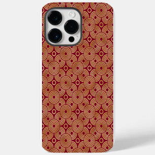 ROTE & GOLDENE ART DECO MUSTER iPhone 14 PRO MAX HÜLLE
