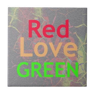 ROTE GOLDENE GRÜNE LIEBE FLIESE