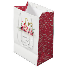 Rote goldene Orchideenhochzeit Mittlere Geschenktüte