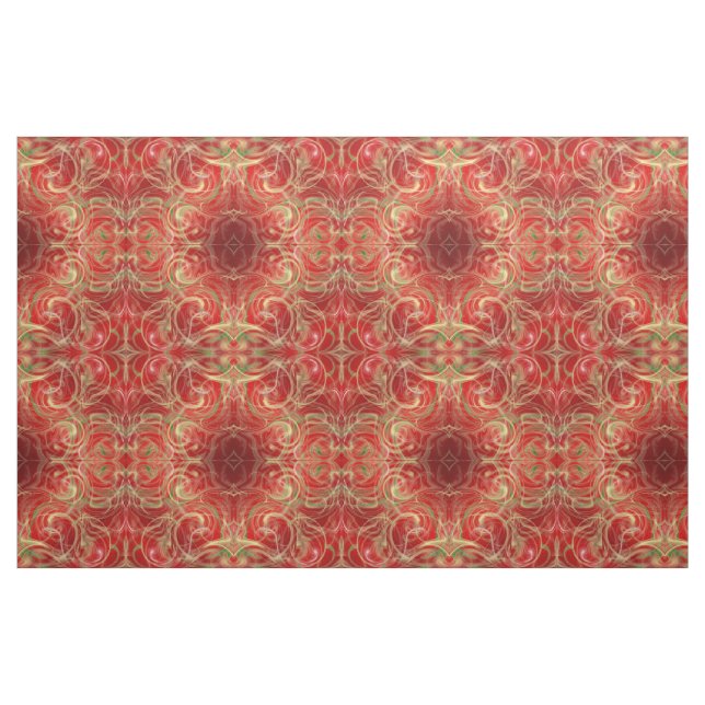 rote goldgrüne Stoffe, buntes Haus Textilien Stoff (Fat Quarter (45,7 x 55,9 cm))