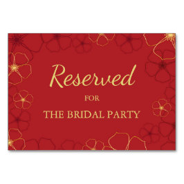 Rote Goldkirschblüten vorbehalten Tafelzeichen Tischnummer