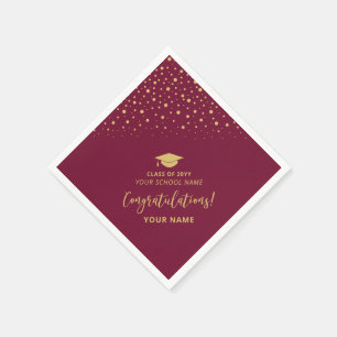 Rote Goldklasse Schulabschlussfeier Serviette