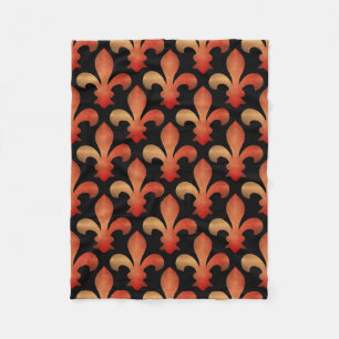 Rote GoldLilien-Schwarz-Fleece-Decke Fleecedecke
