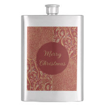 Rote Goldpixel und Blumen, Gold Frohe Weihnachten