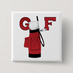 Rote Golf-Taschen-Golf-T - Shirts und Geschenke Button