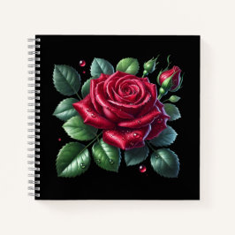 Rote Gotische Rose Notizbuch