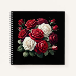 Rote Gotische Rosen Notizbuch