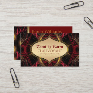 Rote Göttin-Tempel-Tarot-Geschäfts-Karten Visitenkarte