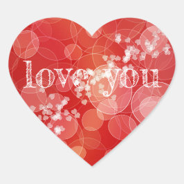 Rote Gradientenstruktur im Bokeh-Stil Herz-Aufkleber