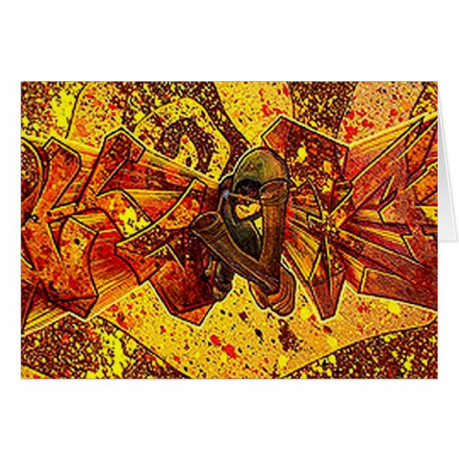 Rote Graffiti-Karte (Vorderseite (Horizontal))