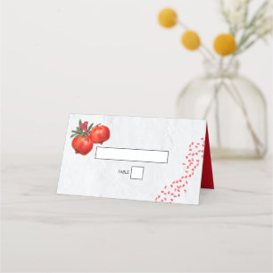 Rote Granatapfel Botanische Mittelmeer-Hochzeit Platzkarte