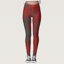Rote Graue Lustige Bunte Malen Leggings