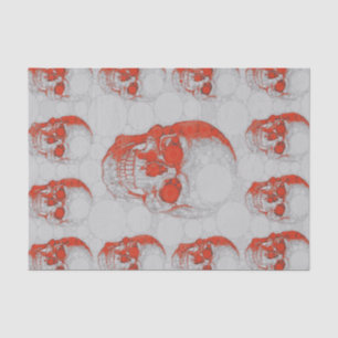 Rote graue Schädel Seidenpapier