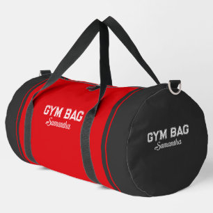Rote & graue Sport-Typografie-Turnbeuteltasche mit Duffle Bag
