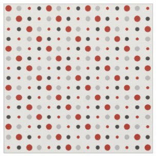 Rote, graue und weiße Polka-Punkte Stoff
