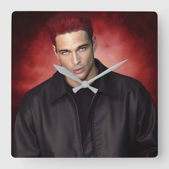 Rote Gravity Wanduhr (Vorderseite)