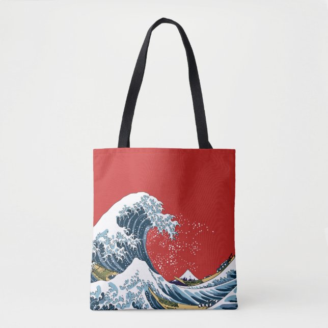 Rote große Welle weg von modernem Pop Kanagawa Tasche (Vorderseite)