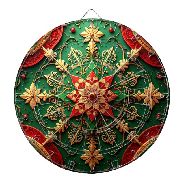 Rote Grüne Dekorative Blumen Dartboard Dartscheibe (vorne)