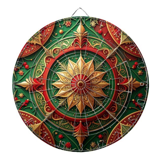 Rote Grüne Dekorative Blumen Dartboard Dartscheibe (vorne)