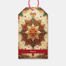 Rote Grüne Dekorative Weihnachtsgeschenk-Etikette Geschenkanhänger