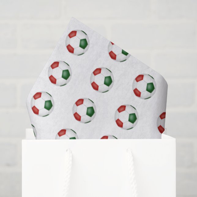 rote grüne Fußballmuster Seidenpapier (Geschenktüte)