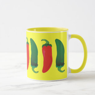 Rote grüne heiße Paprikaschoten N Tasse