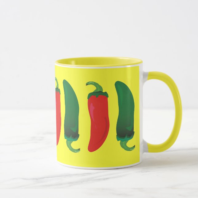 Rote grüne heiße Paprikaschoten N Tasse (Rechts)