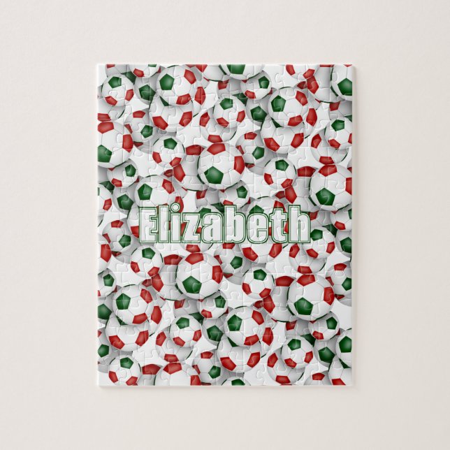 Rote grüne Mannschaft Farben Jungs Fußball (Vertikal)