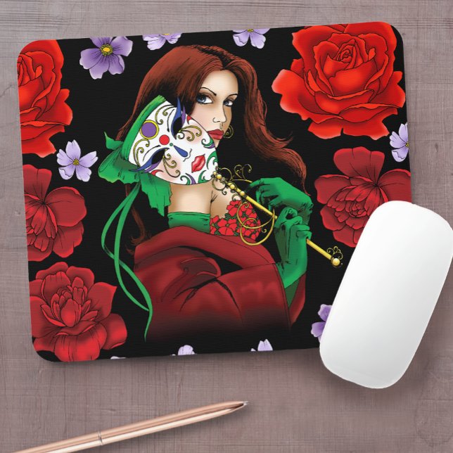 Rote grüne Masquerade Venezianisch Mousepad (Von Creator hochgeladen)