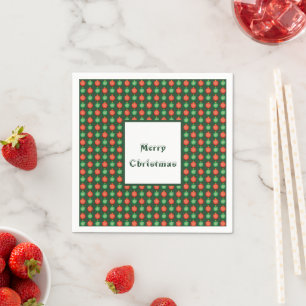 Rote Grüne Weihnachtskugeln Fröhliche Weihnachten  Serviette